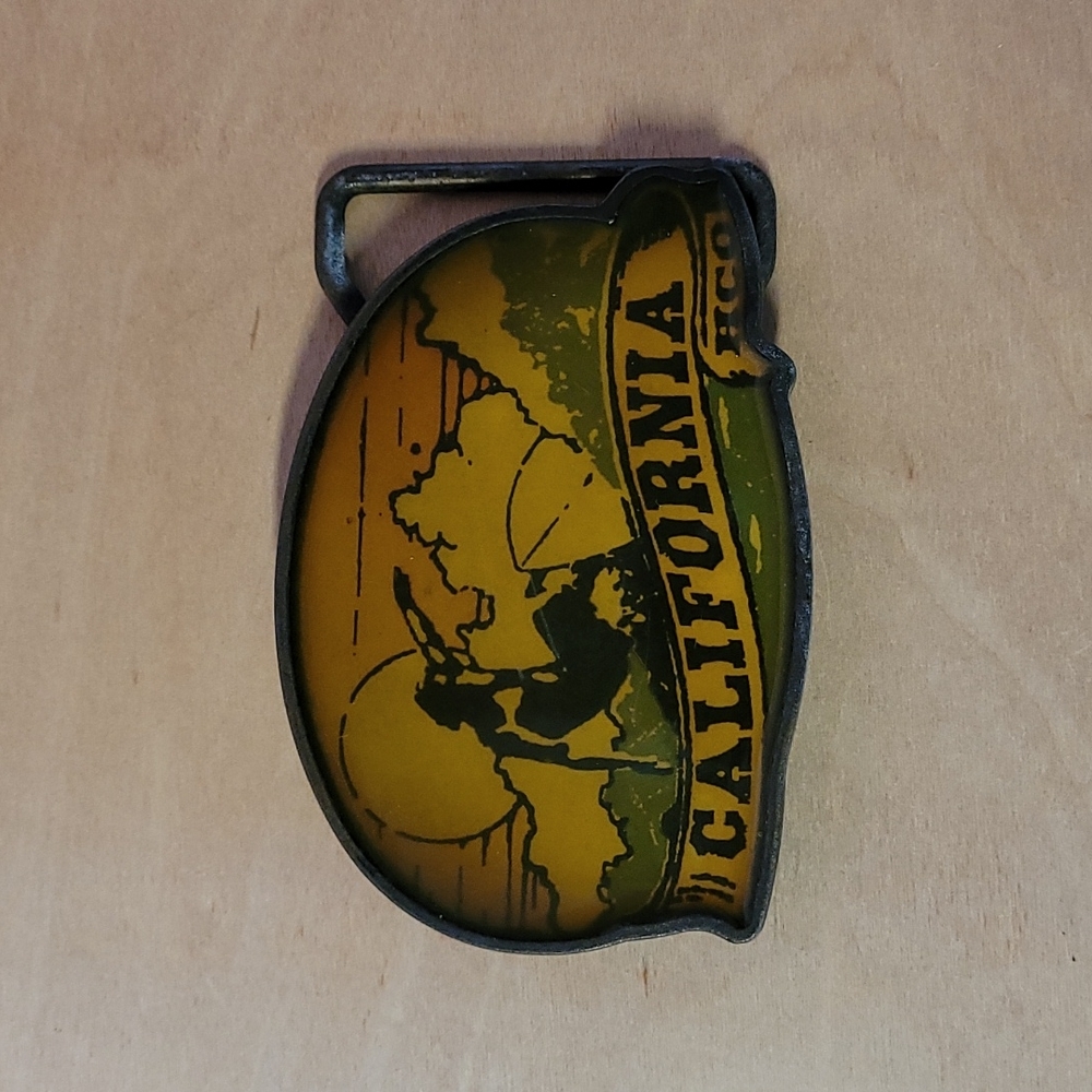 Vintage California HCO Surfer Brass Belt Buckle